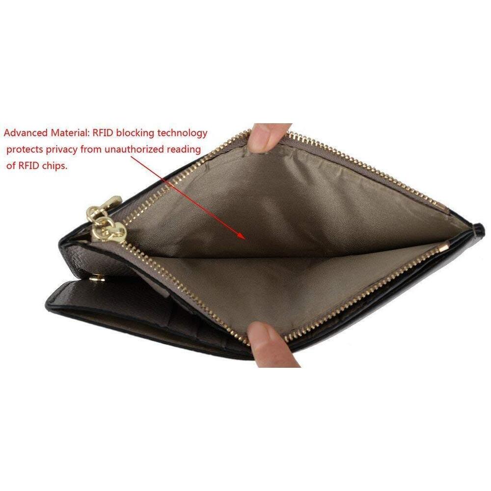 6968 RFID Blocking Leather Multi Card Organizer Wallet with Zipper Pocket - Picture 5 of 8